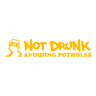 Not Drunk Avoiding Potholes Decal (Yellow)